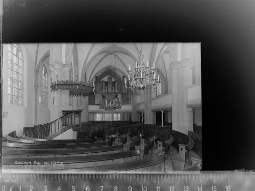 48465 W4443 Schüttorf GLASNEGATIV Ev. Kirche
