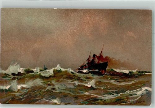 Dampfer bei stürmischer See T.S.N. S. 989