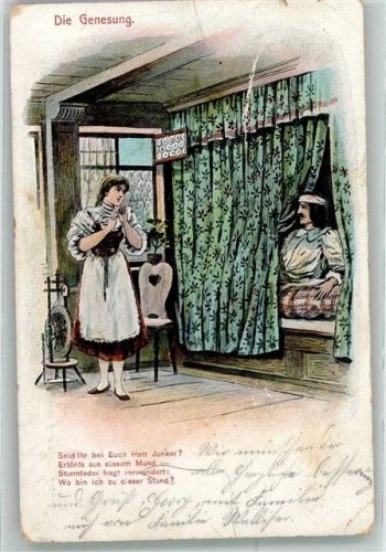 1908 Besorgte Frau mit dem verwundeten Junker Sturmfeder
