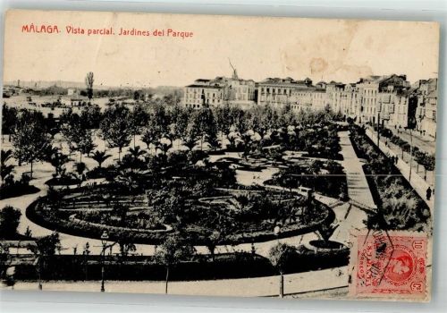 Malaga 1911 Jardines del Parque Marke bildseitig