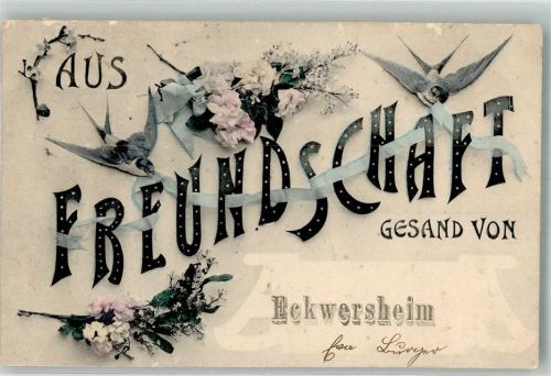 67550 Eckwersheim 1908 Foto AK Motiv Freundschaft