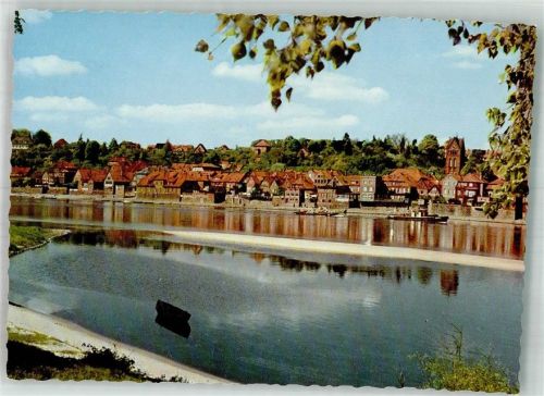 21481 W2058 Lauenburg , Elbe Foto AK Panorama des Ortes mit Maria-Magdalenen-Kirche Bordstempel Dampfer Kaiser Wilhelm