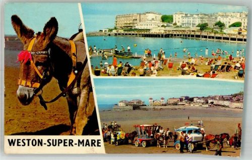 Weston-super-Mare 1971 Esel Schwimmbad