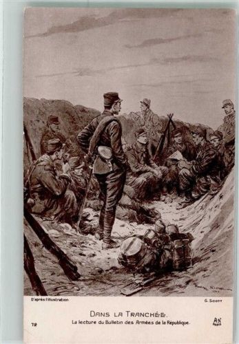 sign. Scott Französische Soldaten im Schützengraben Verlag A. Noyer 72