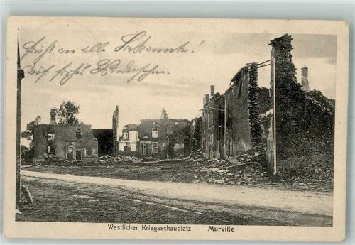 Murville 1915 Feldpost WK I III.Armee Oberkommando Straße Trümmer