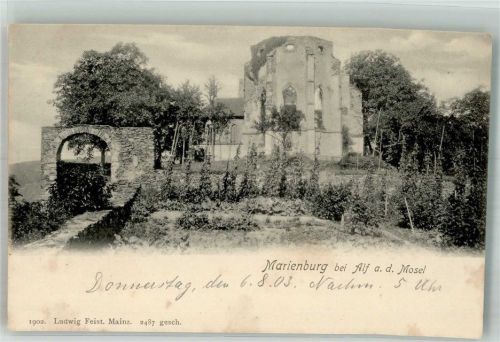 Alf 1903 Ruine der Kirche Marienburg Verlag Ludwig Feist 2487