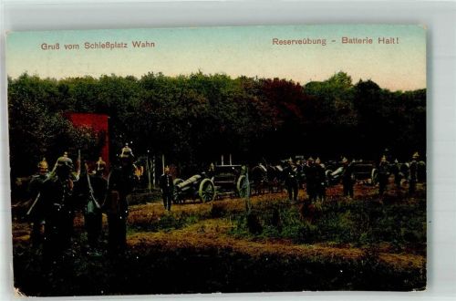 Wahn 1917 Schießplatz Reserveübung Batterie Halt Soldaten Uniform Kanonen Pickelhaube S.B. Ersatz Batl. Fussartl. Rgt.