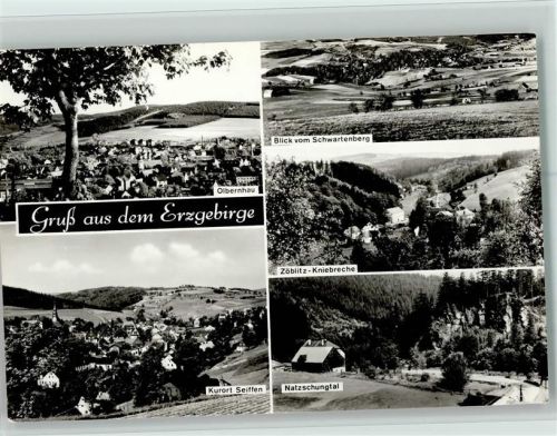 Olbernhau Blick vom Schwartenberg Zöblitz-Kniebreche Natzschungtal Seiffen