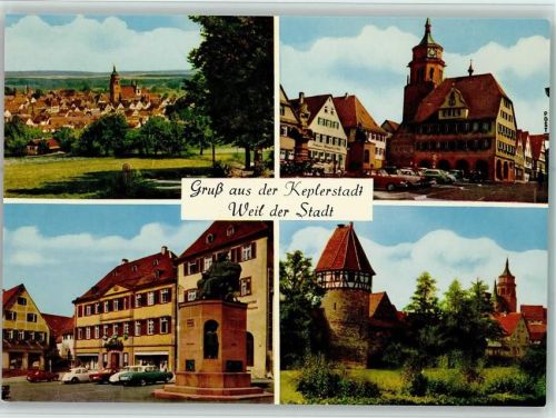 Weil der Stadt Ortsansichten Kepler-Denkmal 4-Bildaufnahme