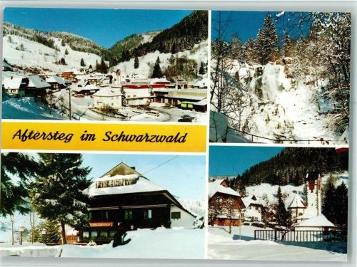 Aftersteg Todtnauer Wasserfall Glashütte Ortsansichten Winteraufnahme 4-Bildaufnahme