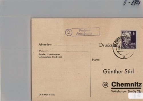 Protzen Landpoststempel