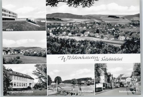 35075 W3554 Weidenhausen b Gladenbach - Bahnhofstraße, Schwimmbad