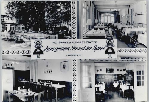 03222 O7543 Lübbenau - Gaststätte zum grünen Strand der Spree Tisch Stuhl Baum