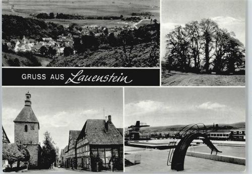 Lauenstein Panorama Schwimmbad Haus Baum Feld