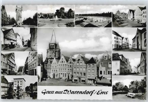 Warendorf Springbrunnen Schwimmbad Auto Bank Haus Baum Kirche