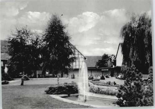 Steina Springbrunnen Haus Baum Bank Wiese