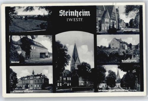 Steinheim Bahnhof, Hospital, MArktstraße, Brücke, Rathaus, Kirche