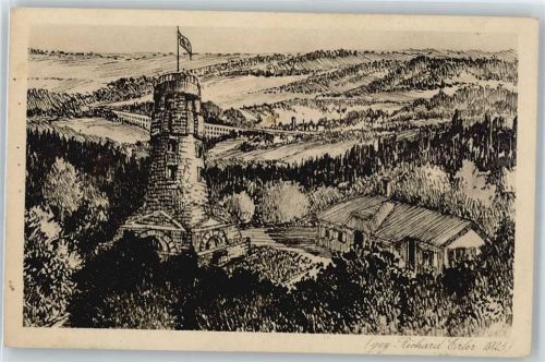 Netzschkau Bismarckturm , sign. Richard Erler