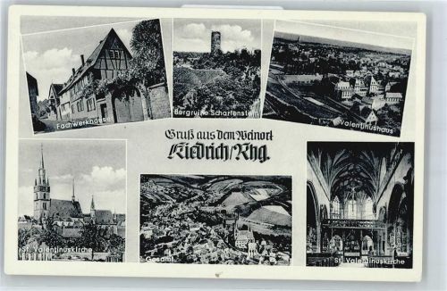 Kiedrich Fachwerkhäuser, St. Valentinuskirche, Valentinushaus, Burgruine