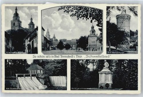 Bad Tennstedt Kleine Kirchgasse, Goethehaus, Marktplatz, Kriegerdenkmal, Ketzerturm