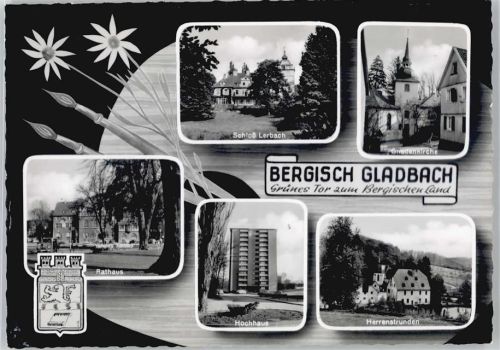 Bergisch Gladbach Schloss Lerbach, Kirche, Rathaus, Hochhaus, herrenstrunden
