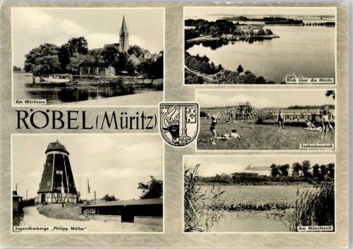 Röbel Am Müritzsee, Jugendherberge Philipp Müller, Mönchteich, Seebadeanstalt