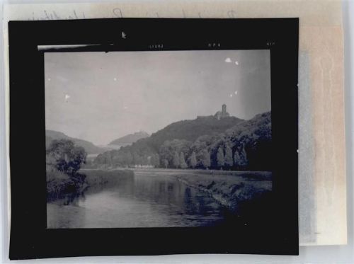 Oberrieden Foto mit Negativ, Blick zur Burg Ludwigstein, Burg Handstein