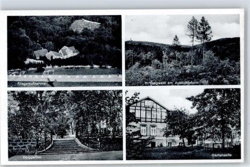 Bad Essen Fliegeraufnahme, Bergwald am Aussichtsturm, Hotel, Restaurant Altes Berghaus