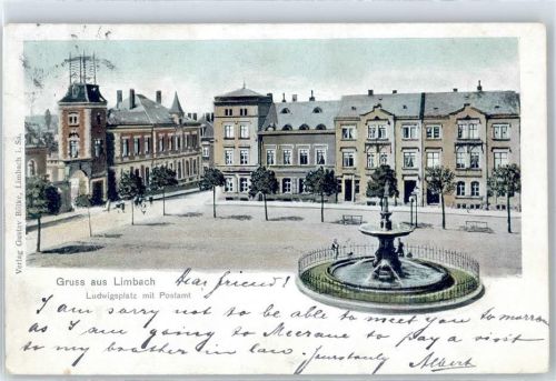 Limbach-Oberfrohna Ludwigsplatz, Postamt, Brunnen
