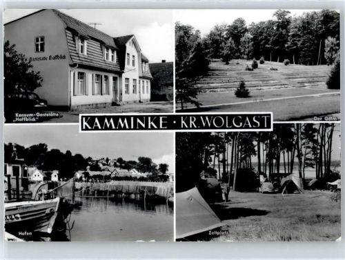 Kamminke Konsum-Gaststätte Haffblick, Zeltplatz, Hafen