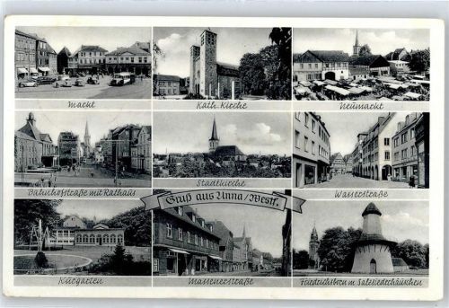 Unna Markt, Bahnhofstraße, Kurgarten, Rathaus, Stadtkirche, Massener Straße, Neumarkt, Wasserstraße