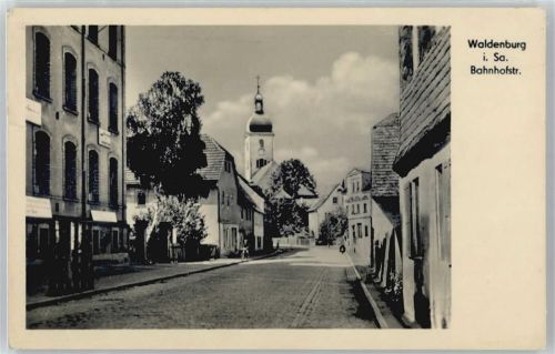 Waldenburg Bahnhofstraße, Blick zur Kirche