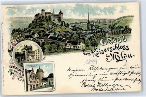 Mylau Gesamtansicht, Schlosshof, Rathaus