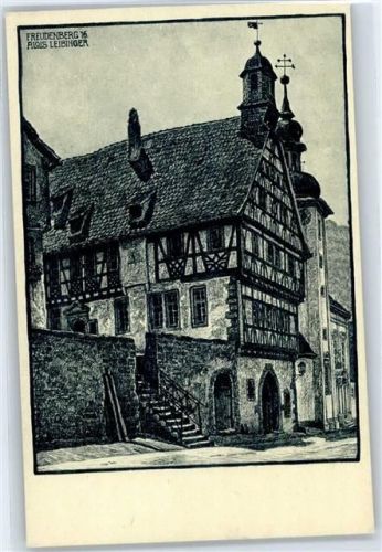 Freudenberg Rathaus, gezeichnet von Architekt Alois Leibinger München