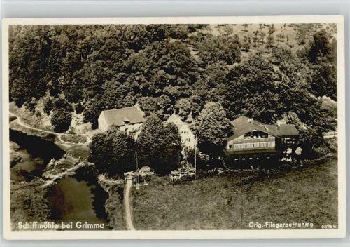 Grimma Lutaufnahme,eine Schiffmühle