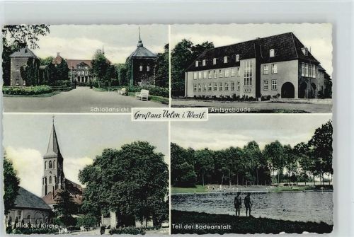 Velen Schloß Amtsgebäude Kirche Schwimmbad