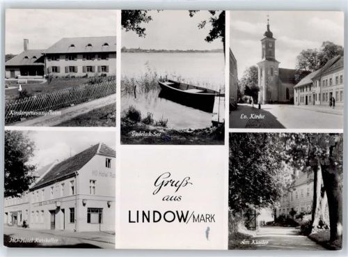 Lindow Kindergenesungsheim, Kirche, Gudelacksee, Hotel Ratskeller, Am Kloster