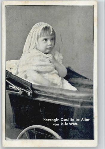 Herzogin Cecilie im Alter von 2 Jahren - Kinderwagen - Beilage der "Zeit im Bild"