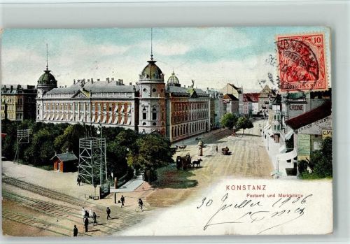 Konstanz 1906 Postamt und Marktstätte