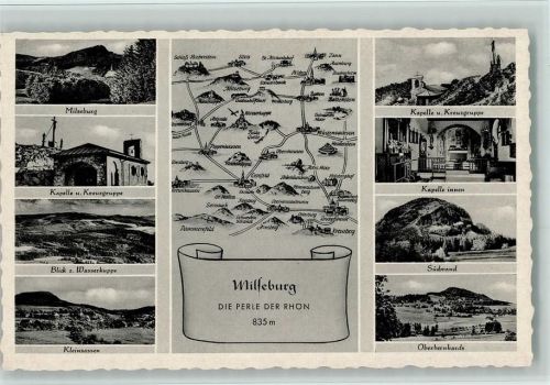 Milseburg Kapelle Kreuzgruppe Wasserkuppe Kleinsassen Südwand Oberbernhards Landkarte