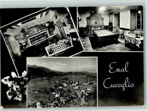 Cuveglio Enal Restaurant Billiardtisch, Theke ca 1958 Foto AK