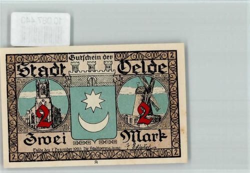 Oelde Notgeldschein Wappen Windmühle Pfingstkranz Kinder Reigentanz