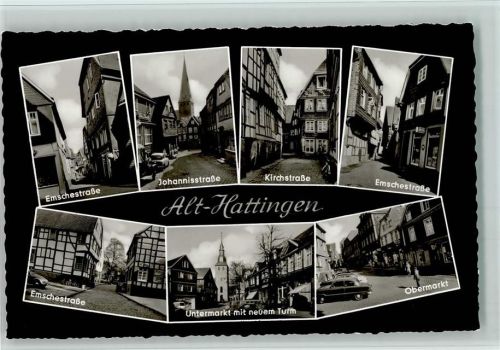 Hattingen Emschenstraße Johannisstraße Kirchstraße Untermarkt mit neuem Turm Obermarkt