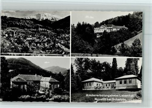 Scheibbs Gesamtansicht mit Ötscher Kindererholungsheim Lehenhof Neustift bei Scheibbs 4-Bildaufnahme
