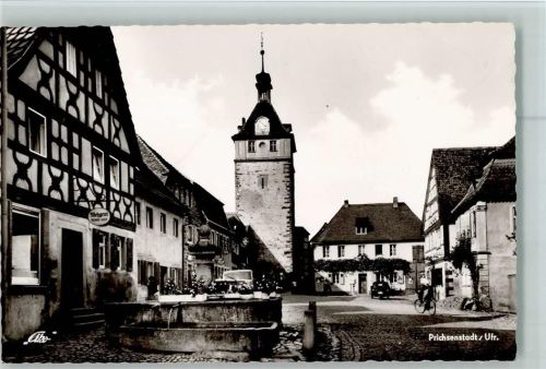 Prichsenstadt Ortsansicht Brunnen Metzgerei Foto Ako