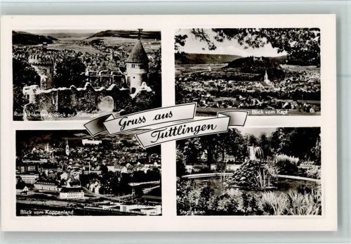 Tuttlingen Ruine Homburg Blick auf Tuttlingen Blick vom Kapf Blick vom Koppenland Stadtgarten 4-Bildaufnahme