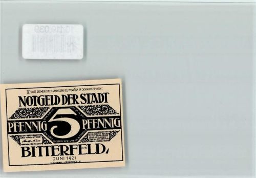 Bitterfeld Notgeld 5 Pf. mit Ornamenten