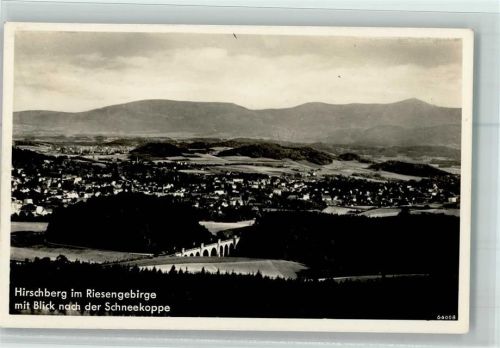 Hirschberg im Riesengebirge Gesamtansicht mit Blick nach der Schneekoppe