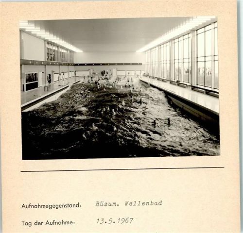 Büsum Wellenbad Innenaufnahme Foto montiert auf Karton