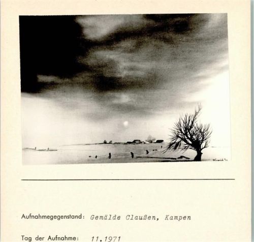 Kampen Gemälde Claußen Foto montiert auf Karton